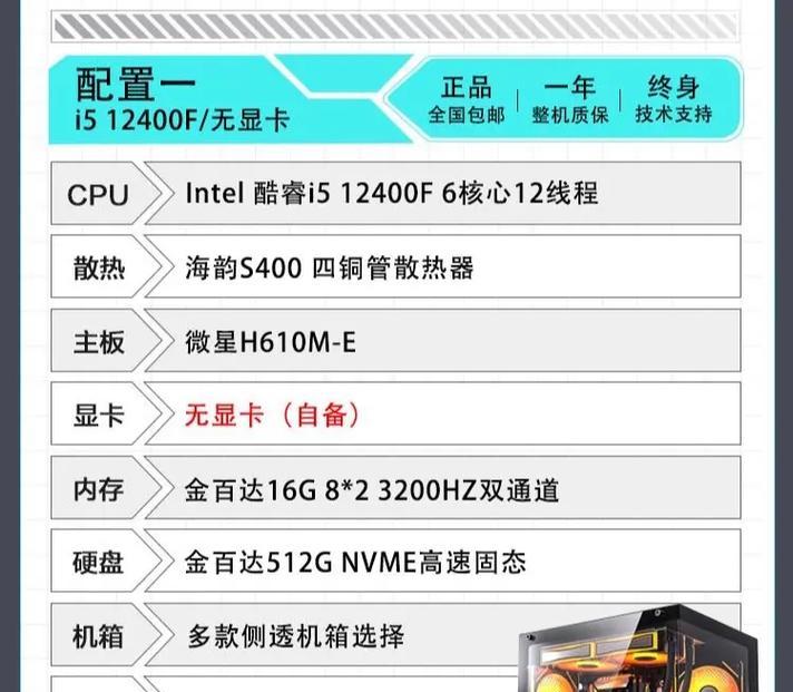 如何解读高颜值电脑主机的配置表？配置表包含哪些信息？  第1张