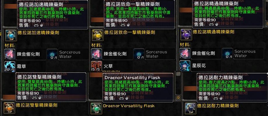 炼金术在魔兽中制作技能的方法是什么？需要哪些材料？  第2张