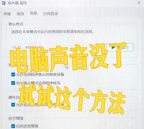 电脑无声（电脑无声问题解决方案详解）  第1张